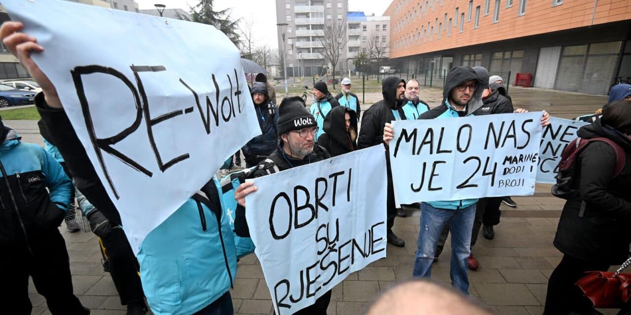Zagreb: Dostavljači Wolta prosvjeduju ispred sjedišta tvrtke