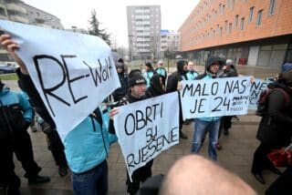 Zagreb: Dostavljači Wolta prosvjeduju ispred sjedišta tvrtke