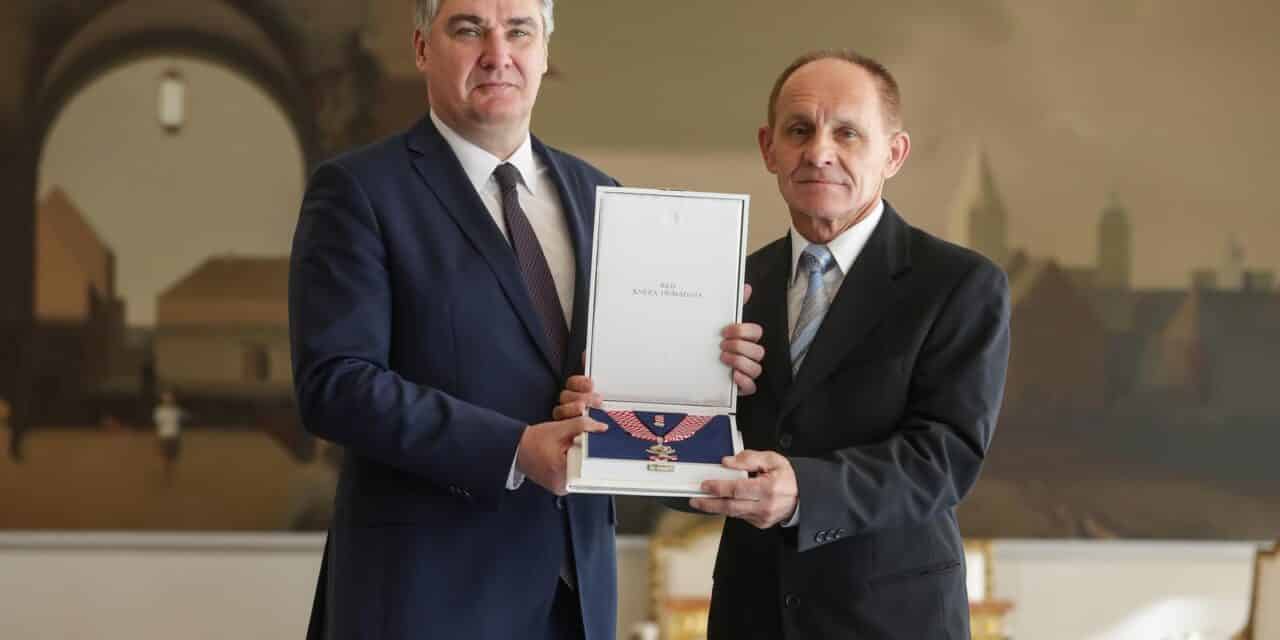 Predsjednik Republike odlikovao je umirovljenog pukovnika Hrvatske vojske Danijela Borovića