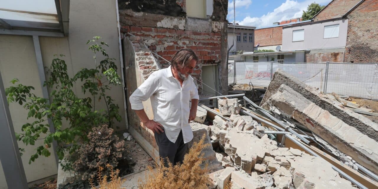 Zagreb: Urušavanjem dijela zgrade u centru grada  uništen atelje kipara Ivana Kujundžića
