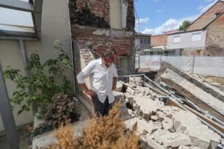 Zagreb: Urušavanjem dijela zgrade u centru grada  uništen atelje kipara Ivana Kujundžića