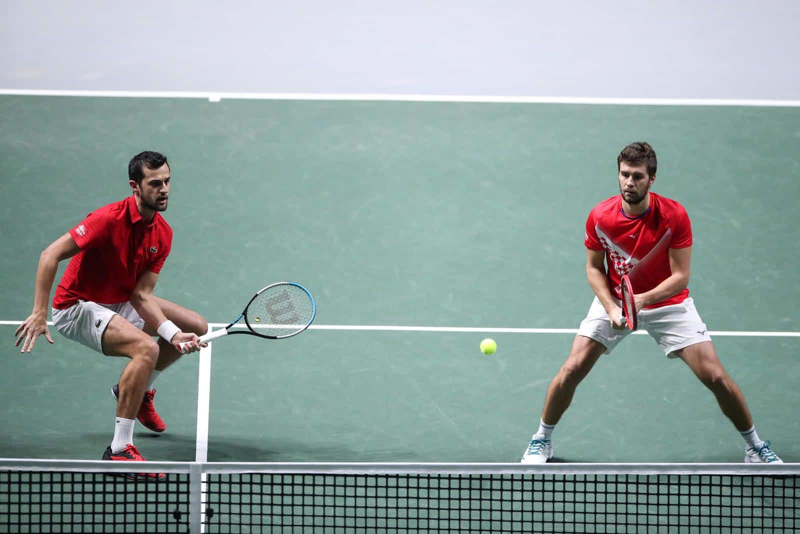 Madrid: Treći meč polufinala Davisovog kupa, Nikola Mektić i Mate Pavić – Filip Krajinović i Novak Đoković