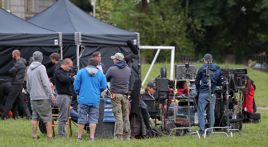 Snimanje filma The Hitman’s Wife’s Bodyguard na igralistu iza muzeja Mimara