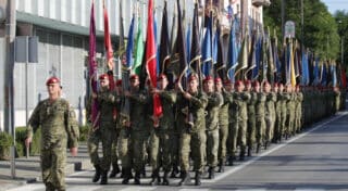 Vojne postrojbe na generalnoj probi za obilježavanje Dana domovinske zahvalnosti