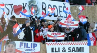 Zagreb: Navijači na Sljemenu prate muški slalom Audi FIS Svjetskog skijaškog kupa