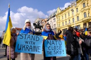 Zagreb: Građani se okupili na skupu podrške Ukrajini