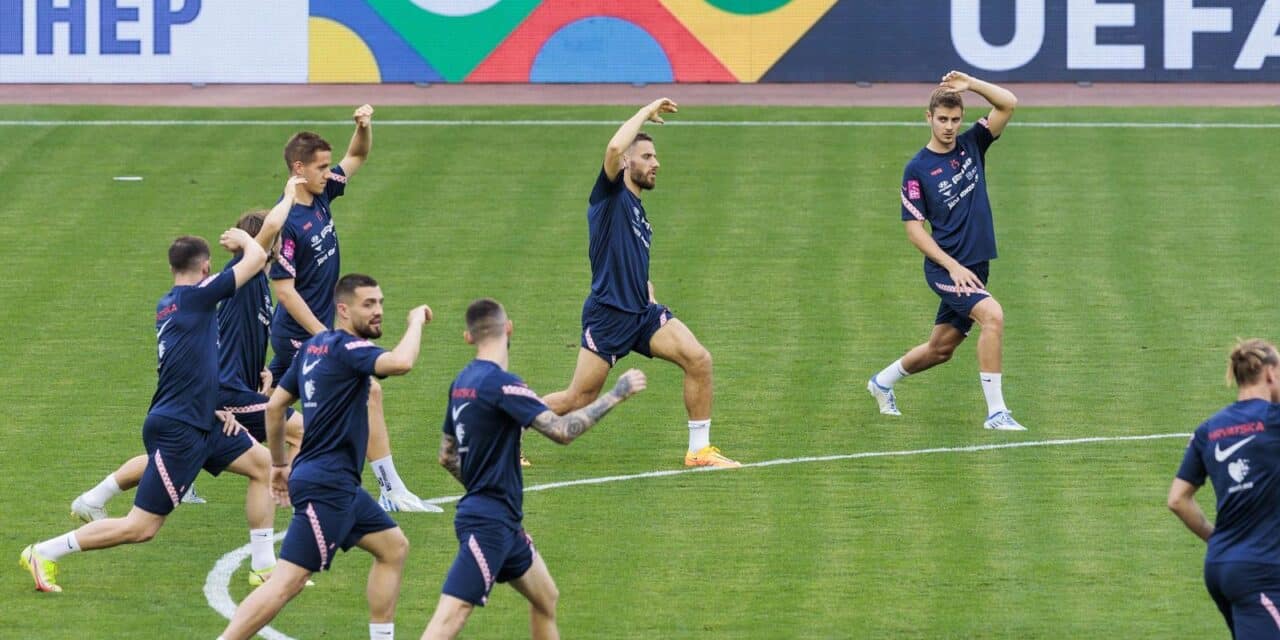 Split: Trening hrvatske nogometne reprezentacije pred utakmicu s Francuskom