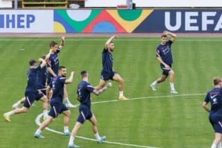 Split: Trening hrvatske nogometne reprezentacije pred utakmicu s Francuskom