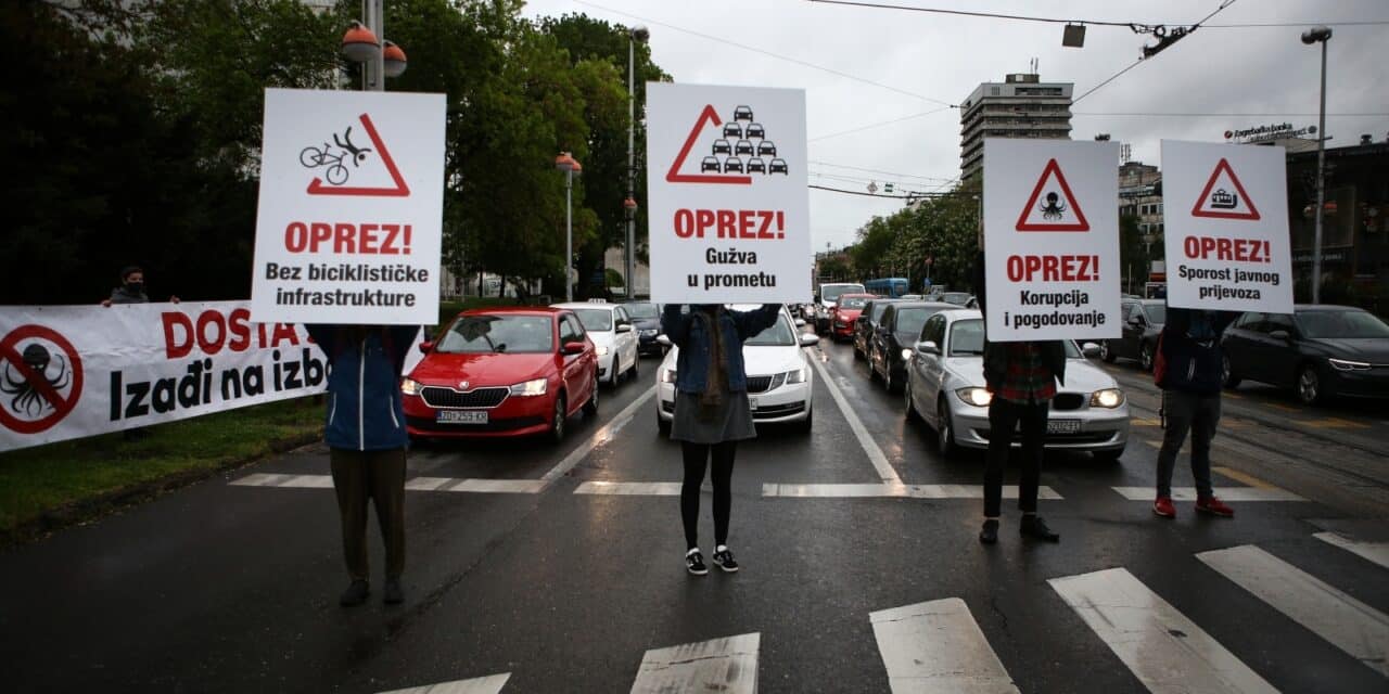 Zagreb: Zelena akcija i Pravo na grad akcijom ukazali na razloge prometnog kolapsa u gradu