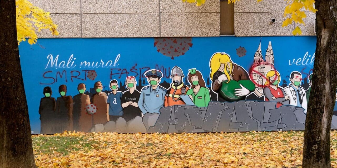 Zagreb: Vandaliziran mural posvećen junacima borbe protiv korone i potresa