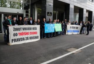 Zagreb: Mještani Kosinja prosvjedovali ispred Ministarstva pravosuđa