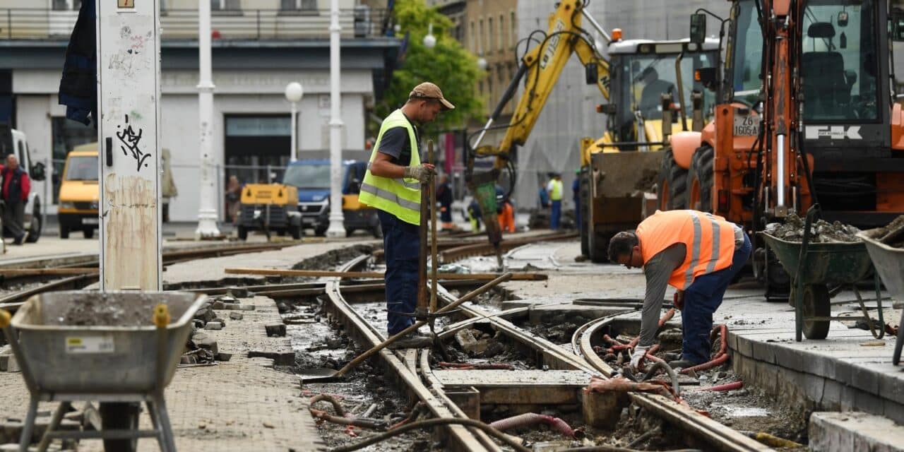 Zagreb: Radovi na sanaciji tramvajske pruge na Trgu bana Josipa Jelačića