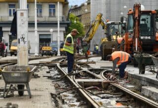Zagreb: Radovi na sanaciji tramvajske pruge na Trgu bana Josipa Jelačića