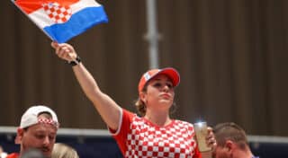 Graz: Navijači na rukometnoj utakmici EP između Hrvatske i Crne Gore