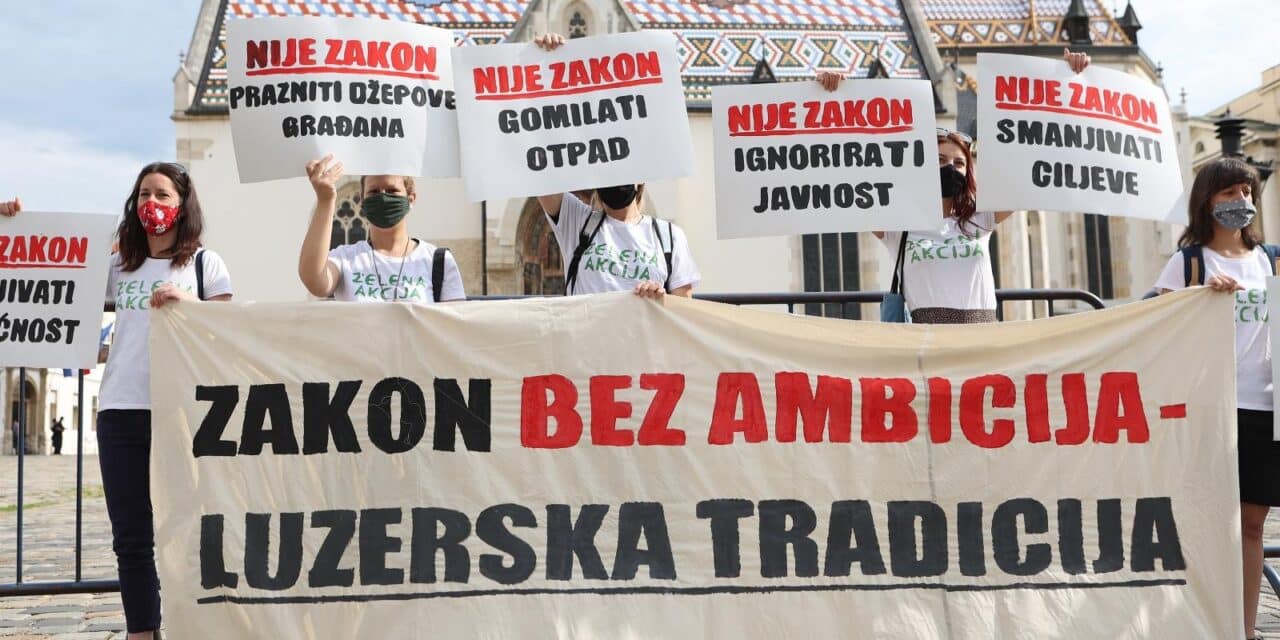 Zagreb: Prosvjed Zelene akcije zbog zakona o gospodarenju otpadom