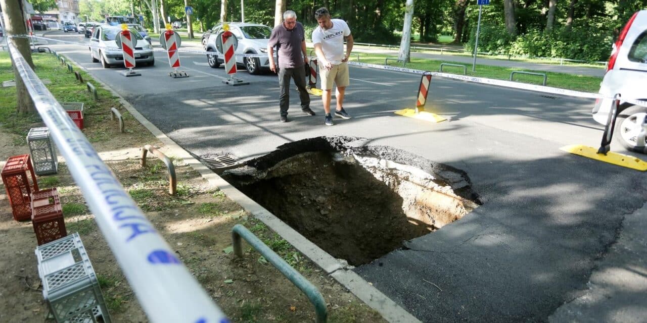 Zagreb: Na Bukovačkoj cesti otvorila se ogromna rupa