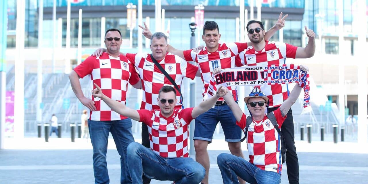 UEFA Europsko prvenstvo 2020, navijaci Hrvatske ispred Wembleya