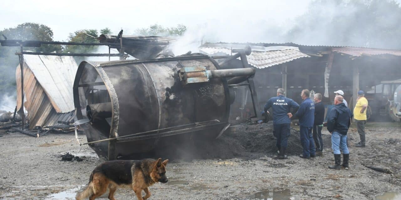 Stara Ploščica: U požaru na OPG-u Marinković izgorjela stoka