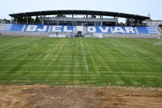 Povodom završetka radova na izgradnji Gradskog stadiona Bjelovar, gradonačelnik Hrebak održao je konferenciju te obišao stadion