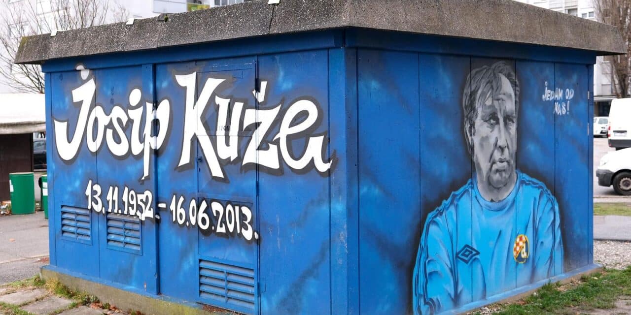 Zagreb: Mural posvećen legdendi Dinama Josipu Kužeu kod tržnice Dubrava