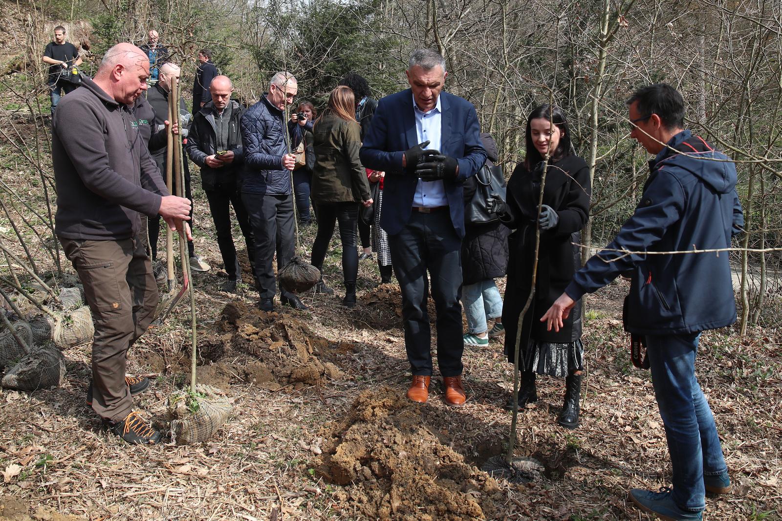 Zagreb: Ministrica Vučković sadila stabla povodom Svjetskog dana šuma