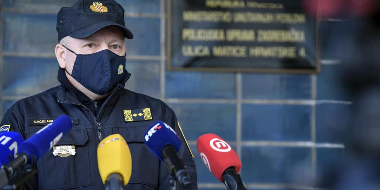 Zagreb: Konferencija za medije načelnika policije nakon održanog prosvjeda protiv COVID potvrda
