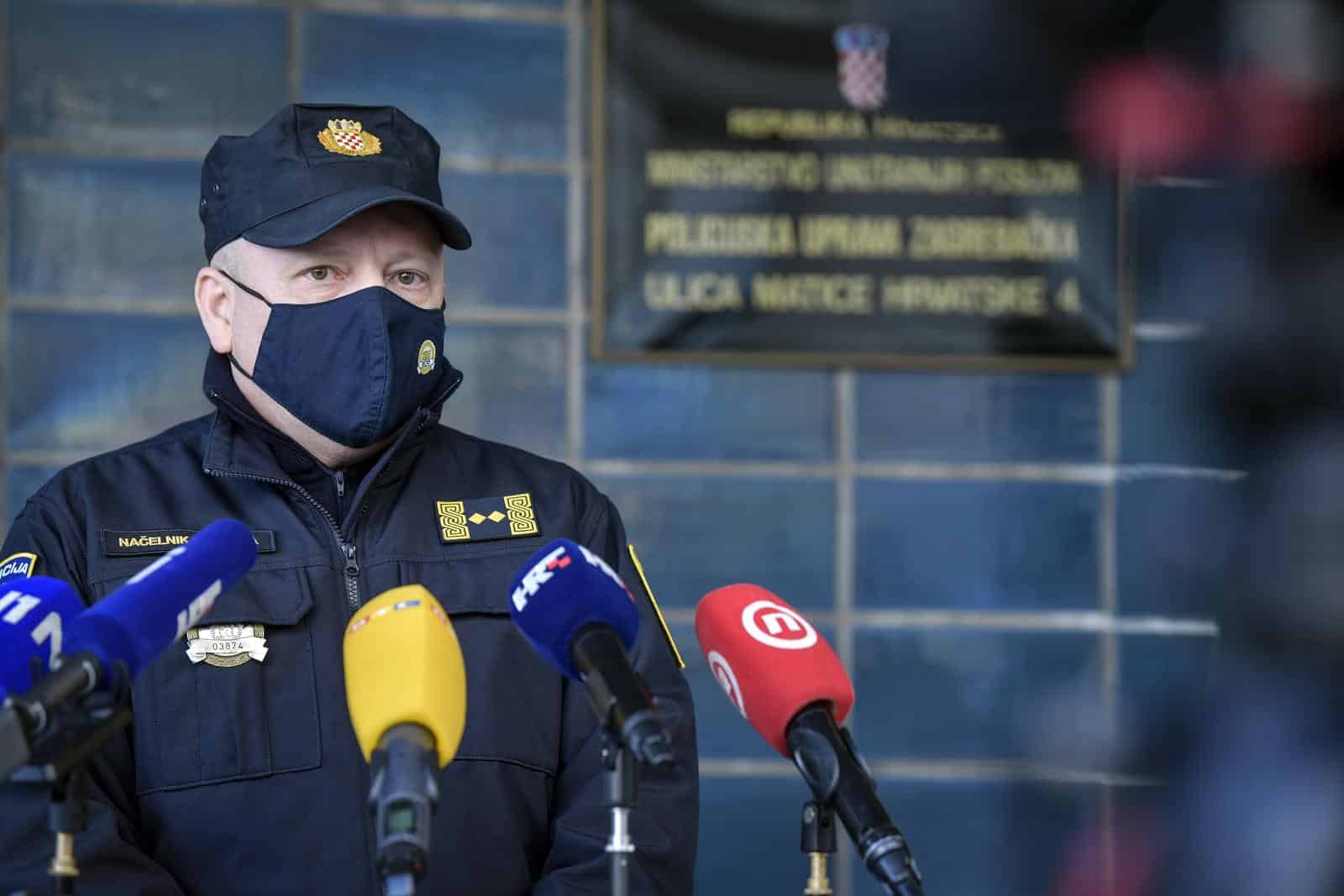 Zagreb: Konferencija za medije načelnika policije nakon održanog prosvjeda protiv COVID potvrda