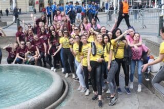 Zagreb: Okupljanje maturanata na Trgu bana Jelačića
