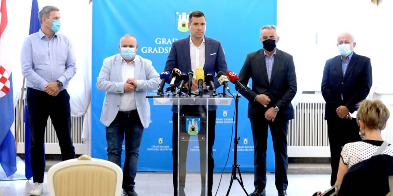 Zagreb: Zastupnici HDZ-a i HSLS-a održali su  konferenciju za medije