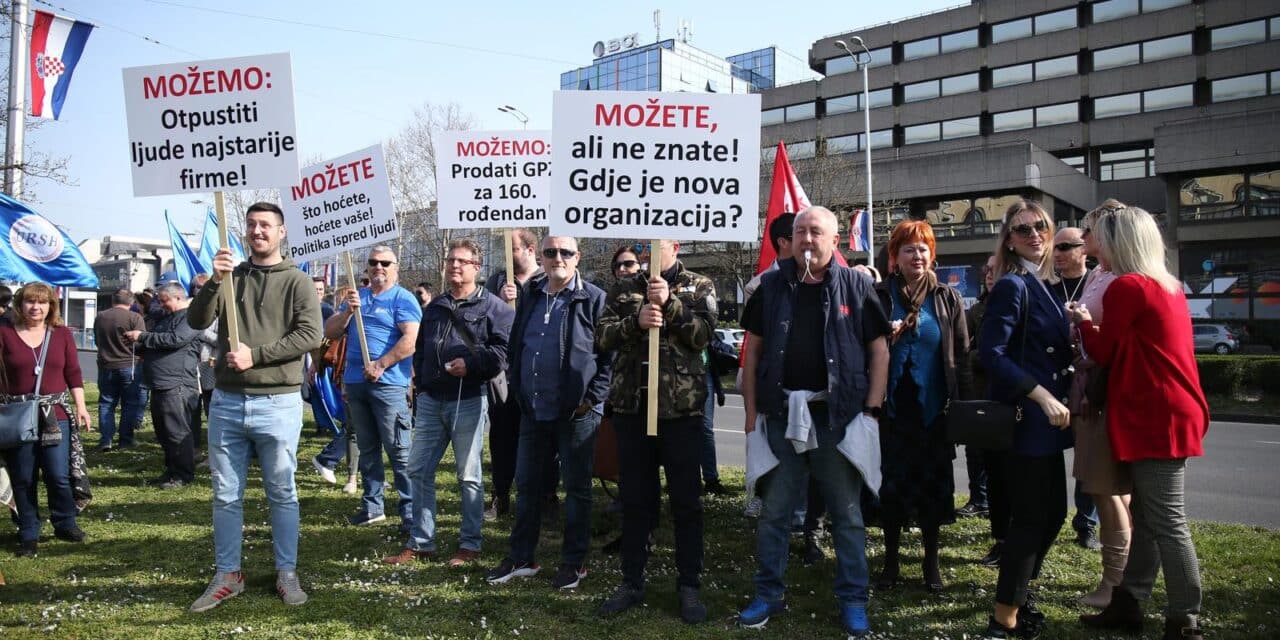 Prosvjed bivših zaposlenika Zagrebačkog holdinga zbog otkaza