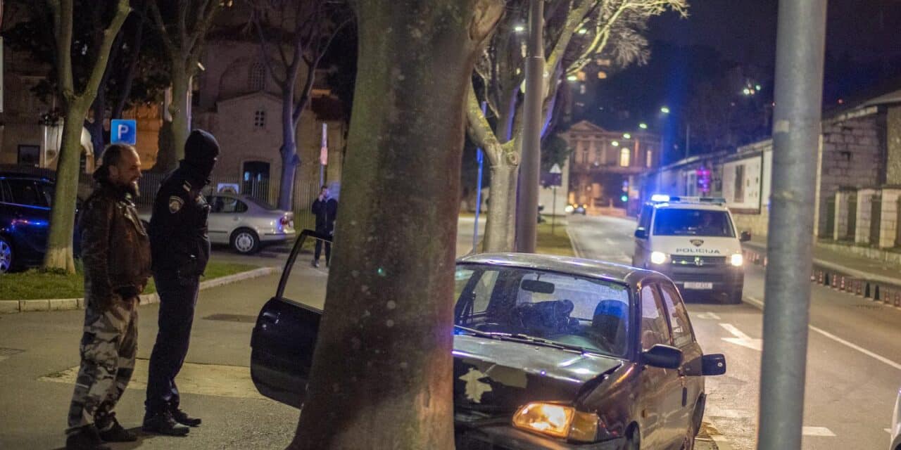 Pula: Bježali policiji u ukradenom automobilu pa se zabili u stablo