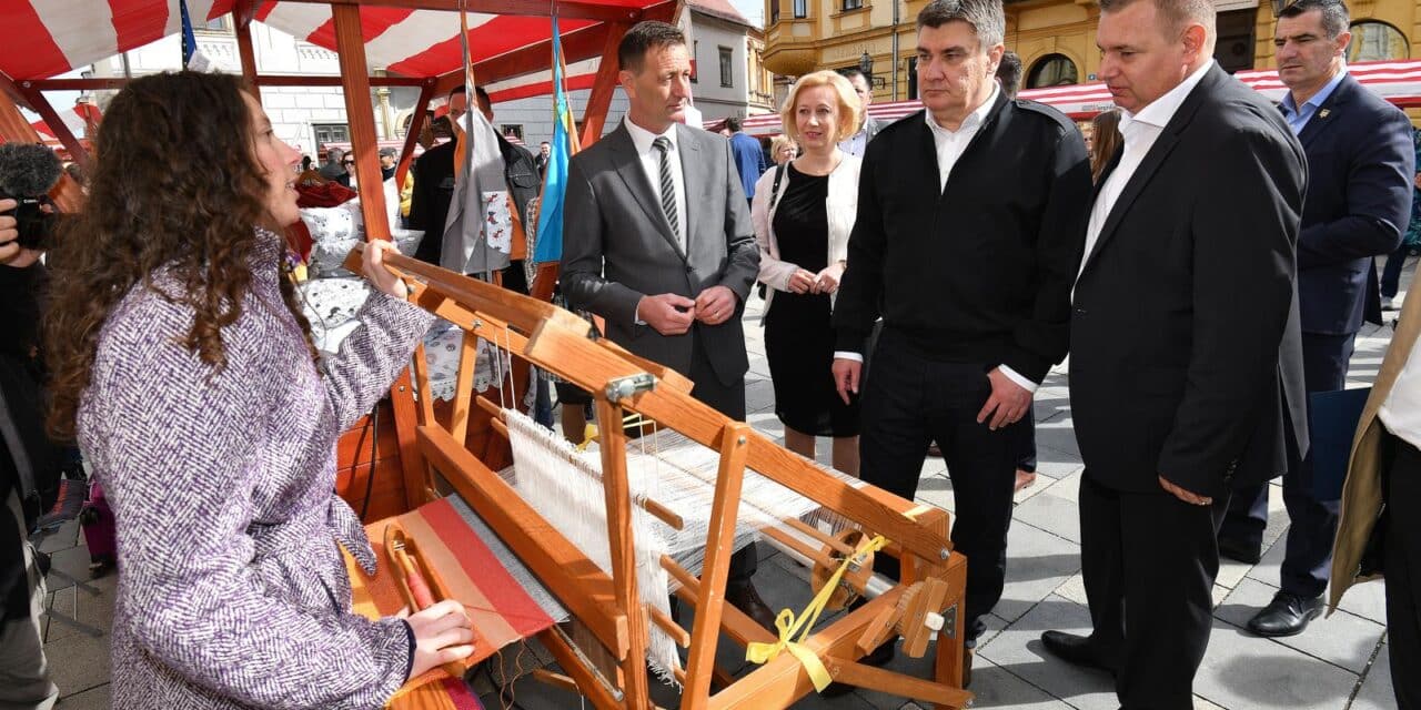 Varaždin: Predsjednik Milanović u društvu gradonačelnika Bosilja posjetio Obrtnički ulični sajam
