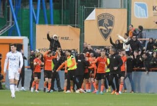 Šibenik: Slavlje Šibenika nakon što su svladali GNK Dinamo u polufinalu Hrvatskog nogometnog kupa