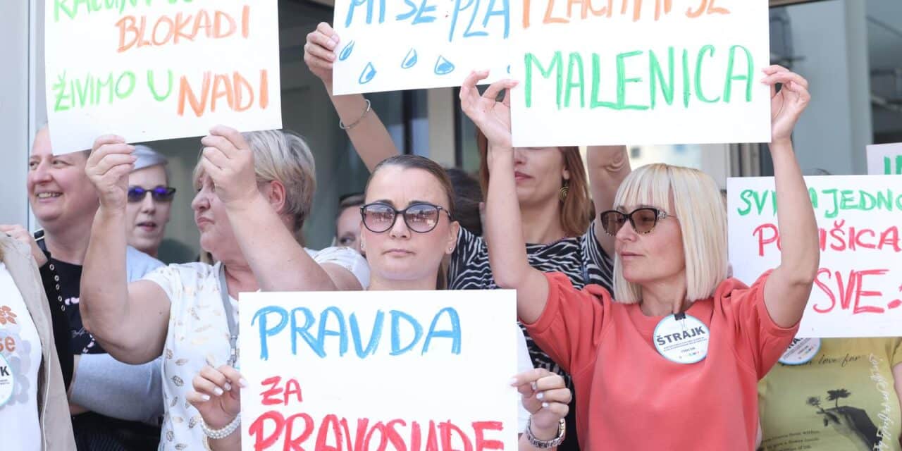 Zagreb: Četvrti dan štrajka članova Sindikata državnih i lokalnih službenika i namještenika