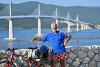 Hodočasnik Ivan Cvrtila biciklom krenuo iz Križevaca preko Međugorja do Pelješkog mosta