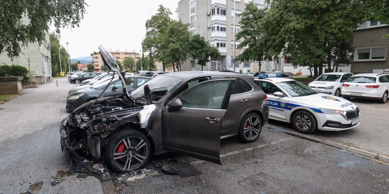Zagreb: Na Malešnici potpuno izgorio Porsche, policijski očevid je u tijeku