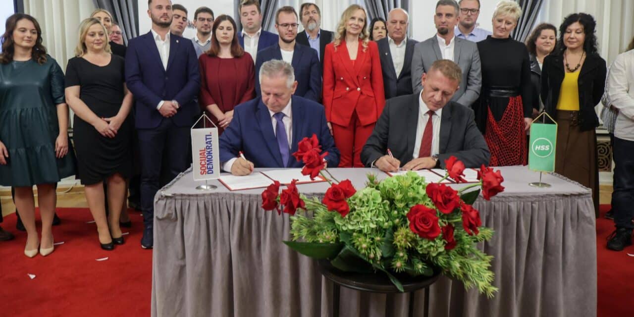 Zagreb: Vidović i Beljak potpisali Povelju o političkoj suradnji HSS-a i stranke Socijaldemokrata