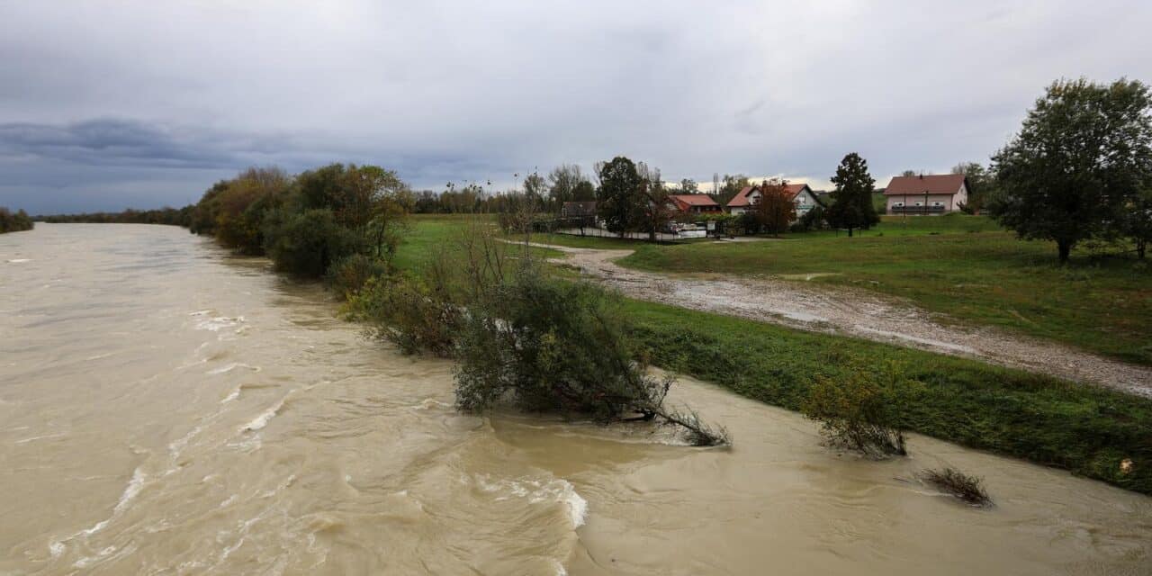 Zagreb: Nabujala Sava kod Podsusedskog mosta nosi naplavine
