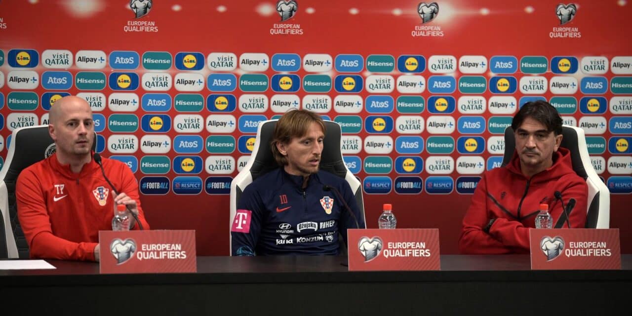 Riga: Konferencija za medije hrvatske nogometne reprezentacije uoči utakmice protiv Latvije