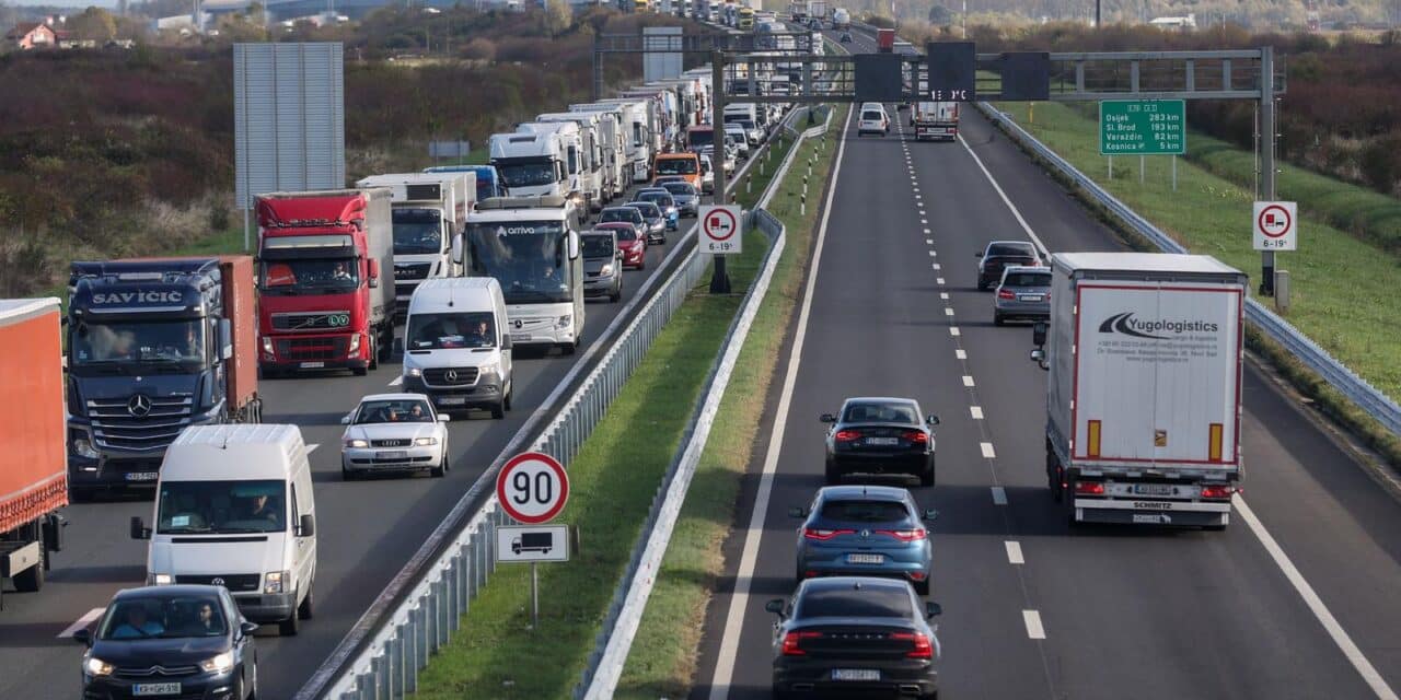 Gužva na zagrebačkoj obilaznici u smjeru zapada