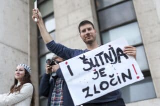 Zagreb: Ivan Pernar na prosvjedu “Solidarno s Palestinom” na Trgu žrtava fašizma