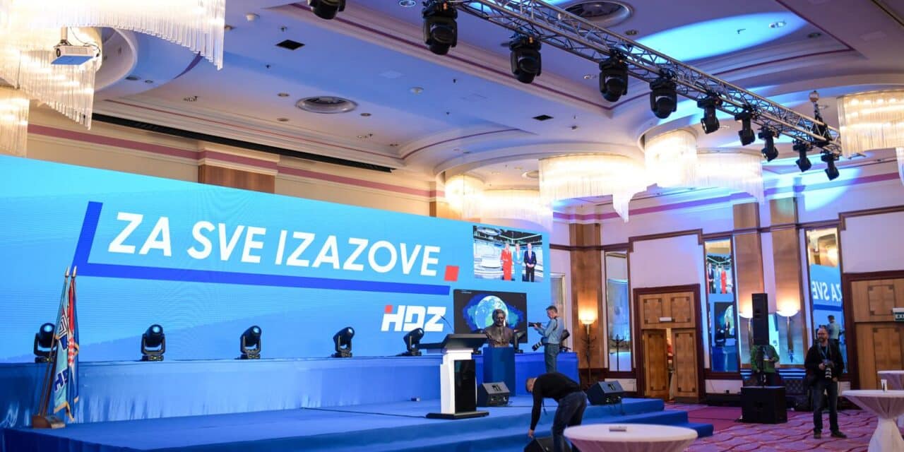Zagreb: Priprema stožera HDZ-a za izlazak izbornih rezultata