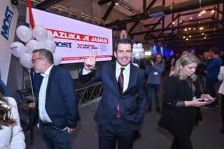 Zagreb: Doček izbornih rezultata u stožeru Mosta i partnera