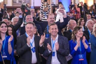 Zagreb: Slavlje u stožeru HDZ nakon prvih privremenih rezultata