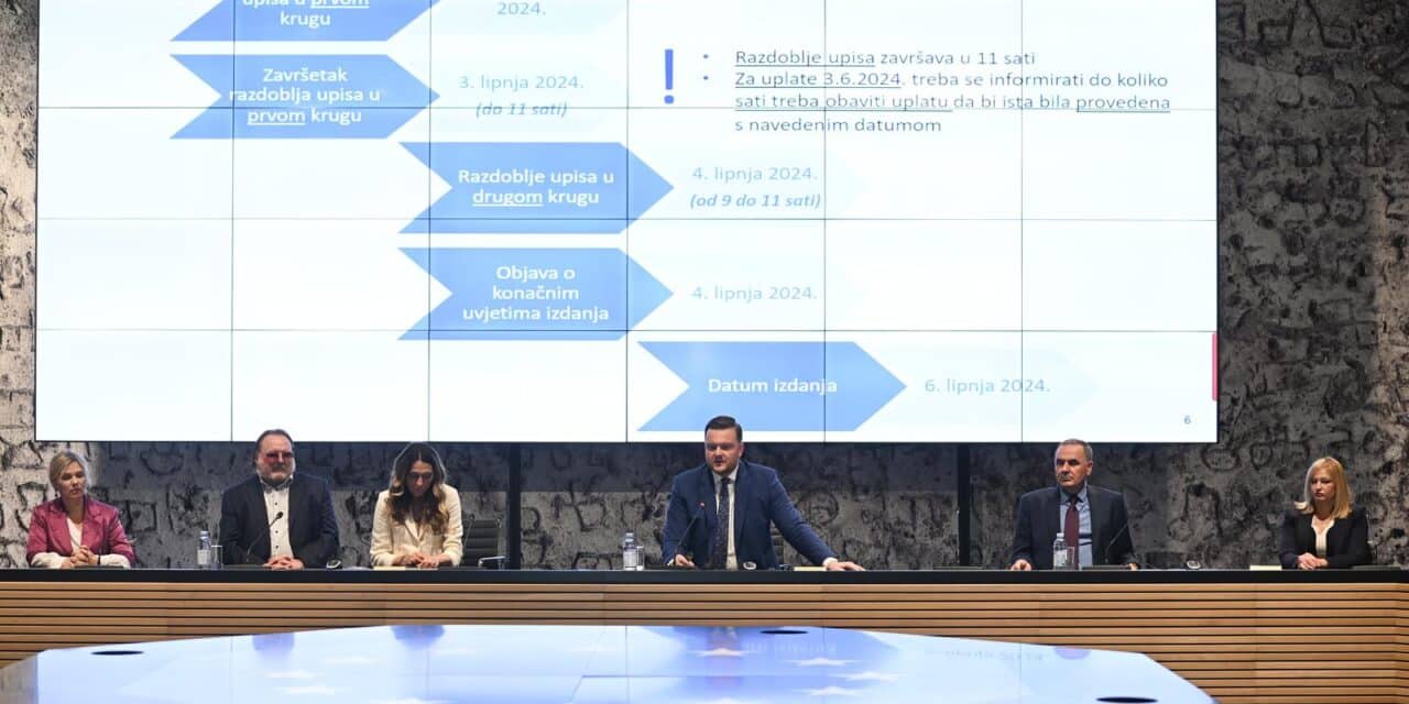 Zagreb: Konferencija za medije ministra financija Marka Primorca povodom novih trezorskih zapisa