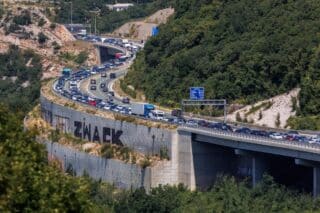 Gužve na autocesti A7 u smjeru Krčkog mosta