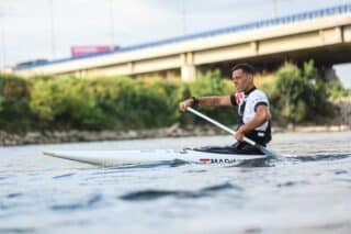 Zagreb: Kanuist u slalomu na divljim vodama Matija Marinić i trener Stjepan Perestegi uoči odlaska na Olimpijske igre