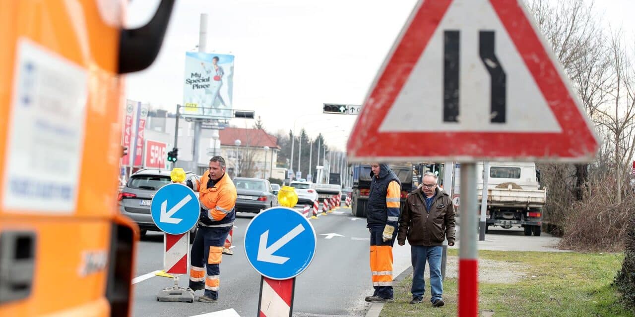 Zagreb: Zatvoren prometni trak na Aleji Bologne zbog radova na pothodniku