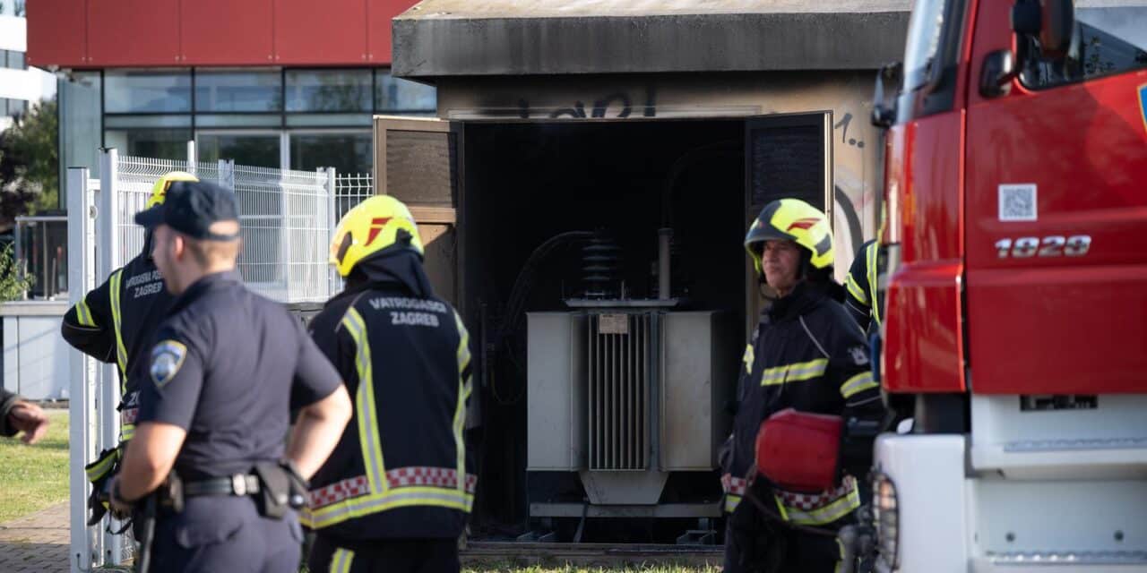 Zagreb: Vatrogasci gase požar na trafostanici koji je izbio na Aveniji Većeslava Holjevca