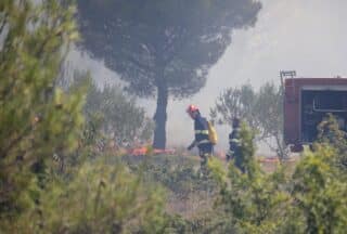 Veliki požar u zaleđu Skradina, gase ga brojni vatrogasci i četiri kanadera